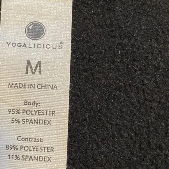Yogalicious Jacket Medium Black Full Zip Activewear Yoga Thumb Holes Stretch - Picture 5 of 7